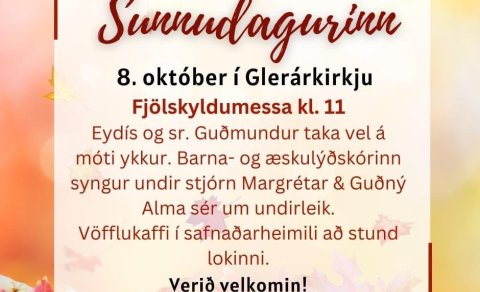Fjölskyldumessa kl. 11 sunnudaginn 8. október