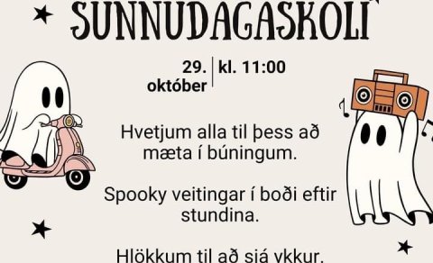 Hrekkjavökusunnudagaskóli 29. október kl. 11