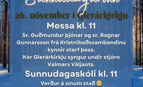 Messa kl. 11 sunnudaginn 26. nóvember