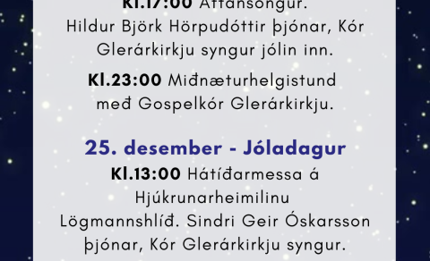 Helgihald yfir hátíðirnar