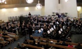 Fóroyar Landsorkestur spilar í Vesturkirkjuni í Færeyjum 26. mars sl.