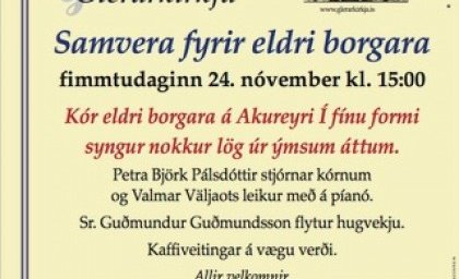 Samvera eldri borgara fimmtudaginn 24. nóv. kl. 15