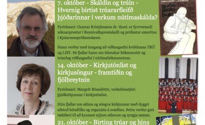 Trúin og listin á fræðslu- og umræðukvöldum í október